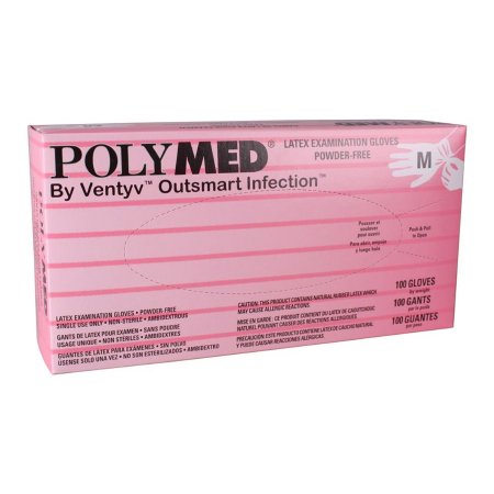 Gloves Exam Latex Polymed® Medium NonSterile Lat .. .  .  